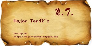 Major Teréz névjegykártya